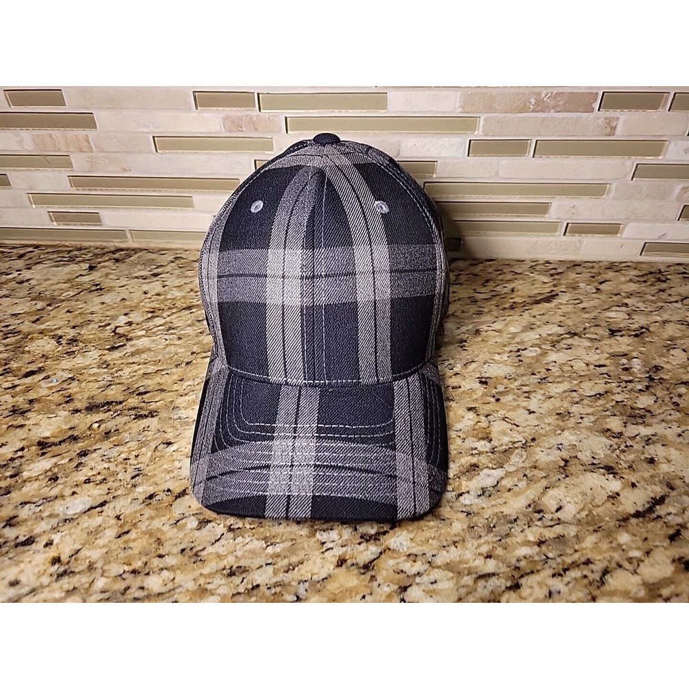 Plaid hat cap Flexfit Small-medium Black & Grey golf S/M